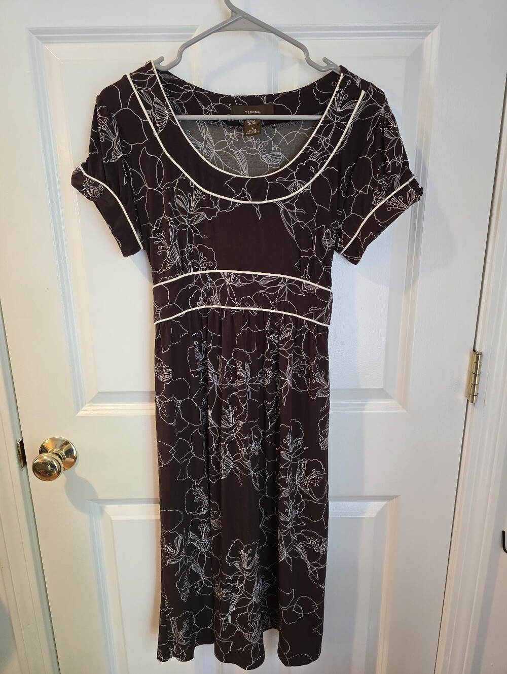 Merona Brown Floral Scoop-Neck Tunic